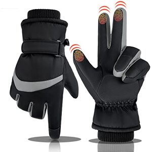 IGOLUMON Gants d'hiver Gants de Ski Gants pour Hommes 3M Écran Tactile Isolant Mince Gants pour l'Extérieur Cyclistes Femmes Gants pour Randonnées en Vélo Noir - Publicité