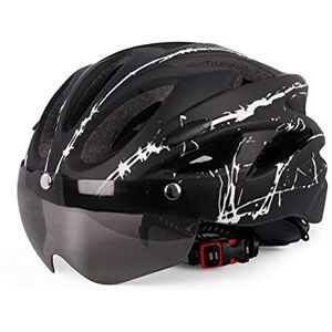 Sahgsa Casque de vélo, casque de vélo avec protection de sécurité réglable pour adultes hommes femmes casque de protection avec visière magnétique pour skateboard, ski, snowboard 54-62 cm - Publicité