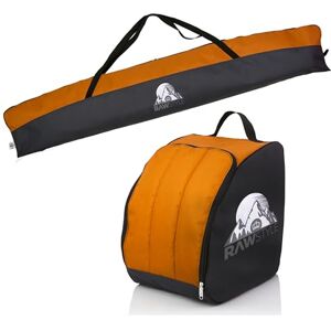 Rawstyle Sac à chaussures de ski, Imperméable, 160 cm ou 180 cm, Housse de ski, Pour sports d'hiver, Combiné (noir, orange, 180 cm) - Publicité