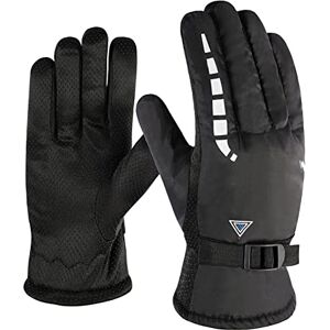 Jiakalamo Gants d'hiver, coupe-vent thermiques pour temps froid, gants de neige doublés en polaire pour course à pied, cyclisme, ski, travail, randonnée (bleu) - Publicité