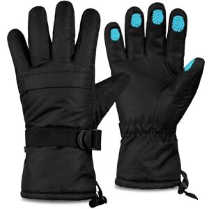 CityComfort Gants de Ski Homme, Gant Chaud Imperméable Écran Tactile pour Adulte, Gants Thermiques Doublés Hiver Neige Ski Snowboard Taille L/XL (Noir) - Publicité