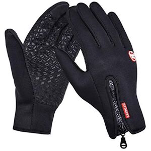 Cicilin Gants de Cyclisme, Gants d’Hiver Tactile Chaud Coupe-Vent Étanche Antidérapant Respirant Hommes Femmes Idéal pour Bicyclette Moto Ski Snowboard Randonnée Camping Noir Silicone M - Publicité