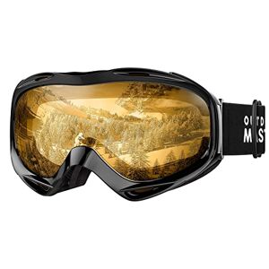 OutdoorMaster Masque de ski OTG unisexe, anti-buée, protection UV 100 %, lunettes de ski, snowboard pour homme, femme, garçons et filles (Orange VLT 65 %) - Publicité