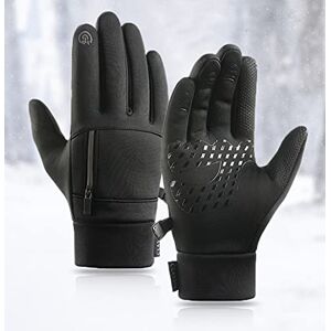 LAMOOER Gants de Cyclisme Hiver Gants de Course Chauds écran Tactile Gants de Vélo Antidérapants pour Hommes Femmes Conduite Escalade Randonnée Ski (Noir, M) - Publicité