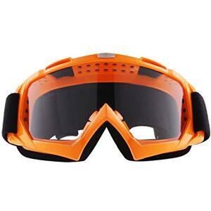 Sijueam Lunettes de Protection de Yeux Visage Masque pour sport de plein air Anti-UV coupe-vent Anti-sable Anti-poussière pour Activités Extérieures vélo Moto Cross VTT Ski Snowboard Cyclisme Goggles Cadre Orange, lentille claire - Publicité