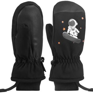 HASUDEI Gants de Ski Enfants Mitaines de Gants de Ski Gants hivernaux Imperméables pour Enfants Gants de Ski Fille Garçon Gants Chaud Hiver pour Mitten Enfants Outdoor Snowboard 2-10 Ans (Noir - Publicité