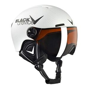 BLACK CREVICE Kids Ski Helmet Leogang I Casque de ski avec visière style pilote différentes couleurs I Casque de snowboard pour garçons & filles I Casque de ski respirant I Taille réglable (48-52, Blanc Carbone/Mat Noir) - Publicité