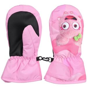 FAYHIJUN Gants de Ski Enfants Mitaines Chaud Hiver pour Garçon Fille Coupe-Vent Neige Résistant à l'eau Ski Snowboard Vélo Équitation Sport 1-9 Ans (M（Age4-6）, Pink) - Publicité