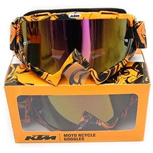 Motoparts Lunettes Masque Motocross Enduro ATV MTB Ski Snowboard Supermoto Offroad (iridium orange) - Publicité