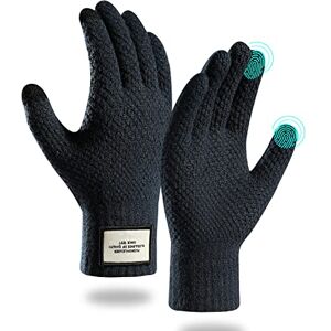 Moyad Gants d'hiver en Tricot avec Écran Tactile pour Homme et Femme Gants Chauds avec Une Doublure en Polaire Fine pour Cyclisme Ski Snowboard Running Conduite Travail, Bleu Marin - Publicité