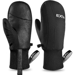 EXski Moufles de ski pour homme et femme Gants de snowboard Gants de ski Imperméables Écran tactile Moufles chaudes pour l'hiver Avec poignets Noir - Publicité