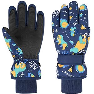 QKURT Gants de Ski Enfants, Moufles de Ski Fille Garçon Gants Chaud Hiver Moufles Coupe-Vent Respirant Snowboard pour Vélo Équitation Patinage Garçons Filles 4-13 Ans - Publicité