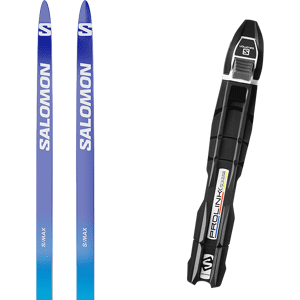 Pack ski de fond skating Salomon S/max Skate Jr 24 + Fixations Enfant Bleu / Gris taille 158 2024 Bleu / Gris 126 Enfant - Publicité