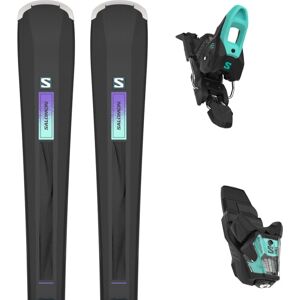 Pack ski de piste Salomon S/max N°6 Xt + M10 Gw F8 Blk/mint 24 Femme Noir / Violet / Vert taille 150 2024 Noir / Gris / Jaune 170 Homme - Publicité