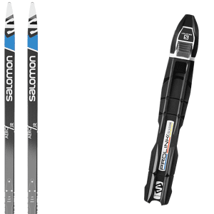 Pack ski de fond classique Salomon Aero Eskin Jr 23 + Fixations Enfant Noir / Bleu taille 111 2023 Noir / Bleu 131 Enfant - Publicité