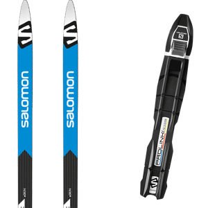 Pack ski de fond classique Salomon Rc Eskin Junior 23 + Fixations Enfant Bleu / Noir taille 135 2023 Noir / Bleu 131 Enfant - Publicité