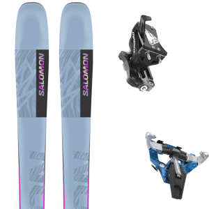 Pack ski freerando Salomon Qst Lux 92 Airy Blue 24 + Fixations Femme Bleu / Blanc / Gris taille 160 2024 Beige / Gris / Vert 149 Femme - Publicité
