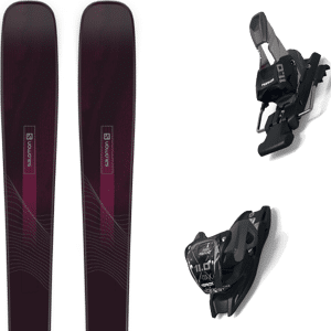 Pack ski all mountain Salomon Stance W 84 Black/bordeau 23 + Fixations Femme Violet taille 151 2023 Blanc / Bleu Unique Mixte - Publicité