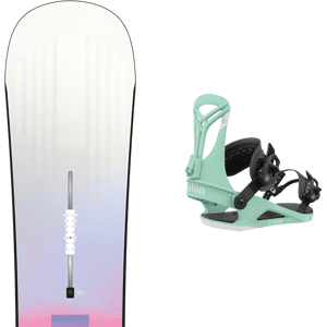 Pack snowboard freeride Burton Hideaway W 24 + Fixations Femme Gris / Noir / Multicolore taille 148 2024 Gris / Noir / Multicolore 144 Femme - Publicité