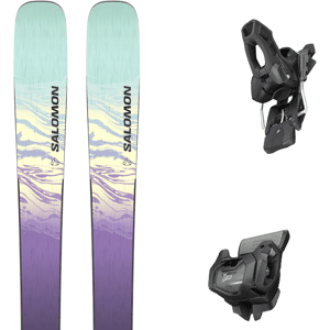 Pack ski all mountain Salomon Stance W 88 Blk/chive Blossom/aquatic 24 + Fixations Femme Violet / Vert / Noir taille 154 2024 - Publicité