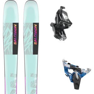 Pack ski freerando Salomon Qst Lumen 98 Bleach Aqua/rhod Red/gold Poppy 24 + Fixations Femme Bleu / Gris taille 168 2024 Gris / Noir 170 Homme - Publicité