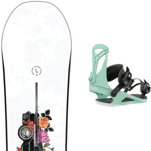 Pack snowboard freeride Burton Talent Scout W 23 + Fixations Femme Blanc taille 149 2023 Gris / Noir / Multicolore 140 Femme - Publicité