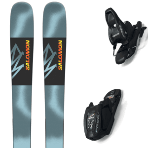 Pack ski all mountain Salomon Qst Spark Aquatic/flame Orange 24 + Fixations Enfant Gris / Noir / Bleu taille 164 2024 Multicolore 146 Enfant - Publicité