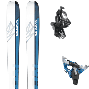 Pack ski freerando Salomon Qst Echo 106 Wht/race Blue/process Blue 24 + Fixations Homme Bleu / Blanc taille 173 2024 Noir / Violet / Vert 153 Femme - Publicité