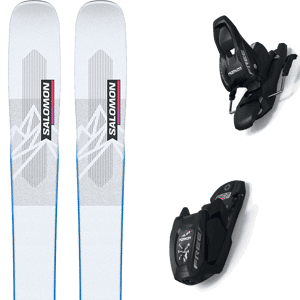 Pack ski freeride Salomon Qst Blank Team Illusion 23 + Fixations Enfant Blanc / Gris taille 137 2023 Jaune / Marron 165 Femme - Publicité