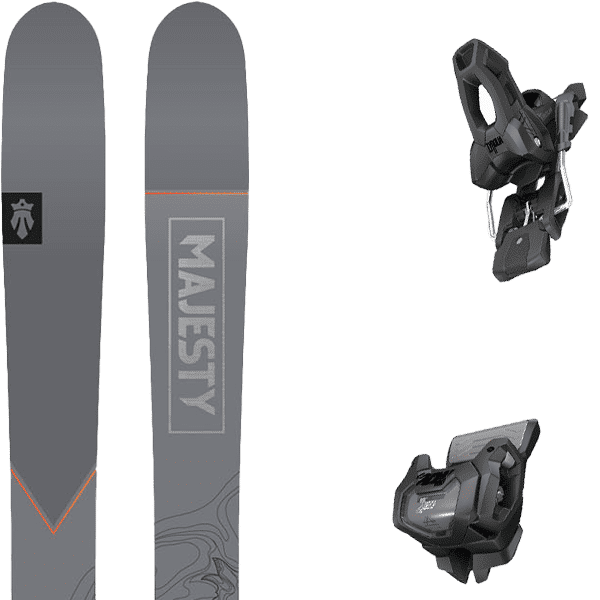 Pack ski freeride Majesty Havoc 100 Ti 24 + Fixations Homme Orange / Gris / Noir taille 170 2024 Beige 172 Femme