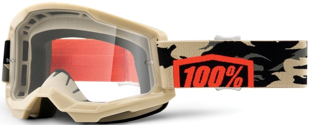 100% Strata II Kombat Lunettes de motocross Brun Beige taille : unique taille