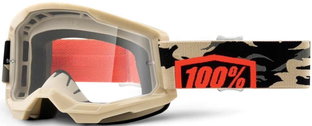 100% Strata Ii Kombat Motocross Goggles  - Brown Beige