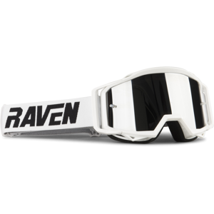 Raven Maschera Cross  Sniper Crew Bianco - Lente Specchio Argento