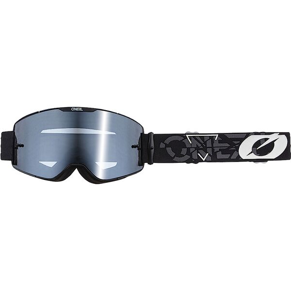 oneal b-20 strain v.22 occhiali da motocross nero bianco unica taglia