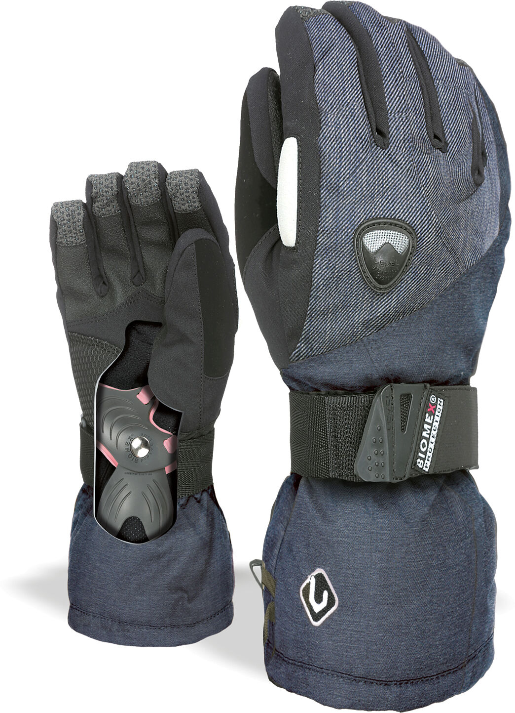 LEVEL BUTTERFLY GLOVE GREY BLUE S-M