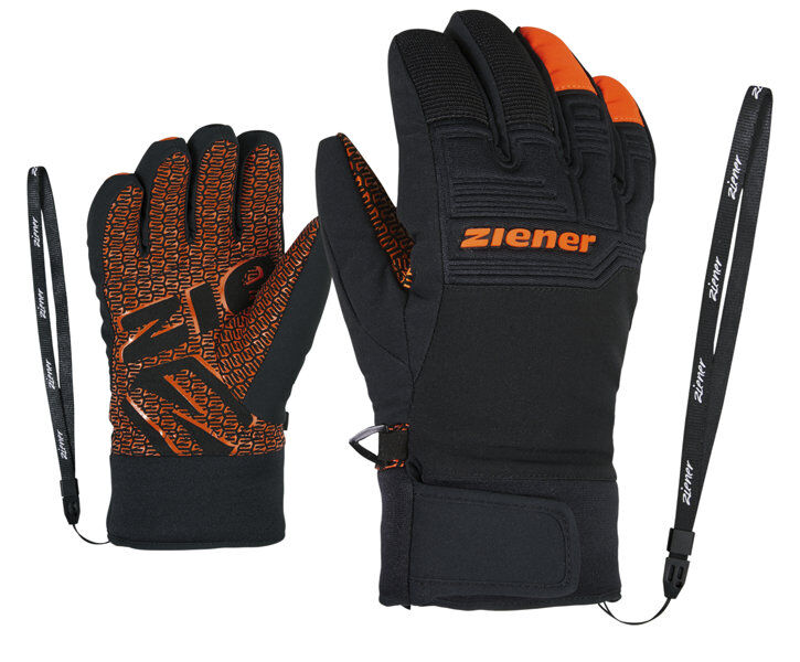 Ziener Lanus AS® PR - guanti da sci - bambino Black/Orange 4,5