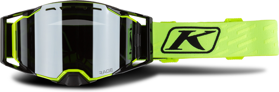 KLIM Maschera Motoslitta  Rage Fluo Specchio Argento Fumé Scuro