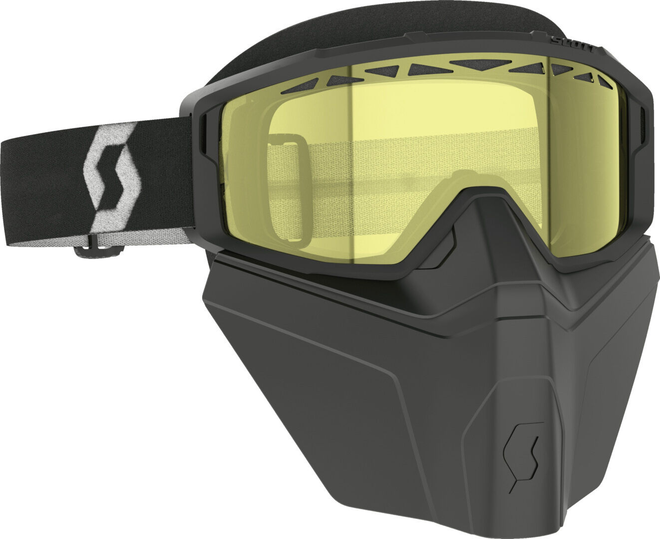 Scott Primal Safari Facemask Occhiali da neve Nero Bianco Giallo unica taglia