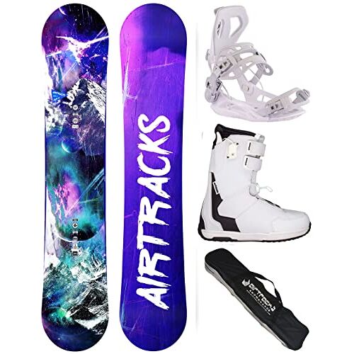 Airtracks Dames Snowboardset Freestyle Freeride High M Carbon Lady Rocker 155 + Snowboard Binding Master + Snowboardboots Master W QL 39 + Sb Bag