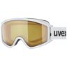 uvex g.gl 3000 LGL skibril voor dames en heren condensvrij vergroot en condensvrij gezichtsveld white matt/lasergold lite-blue one size