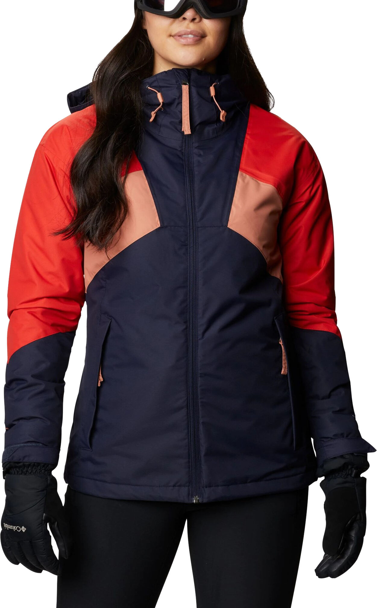 Columbia Alpine Diva Insulated Jacket, skijakke dame Dark Nocturnal, Bold Orange, Nova Pink 1910011472 M 2020