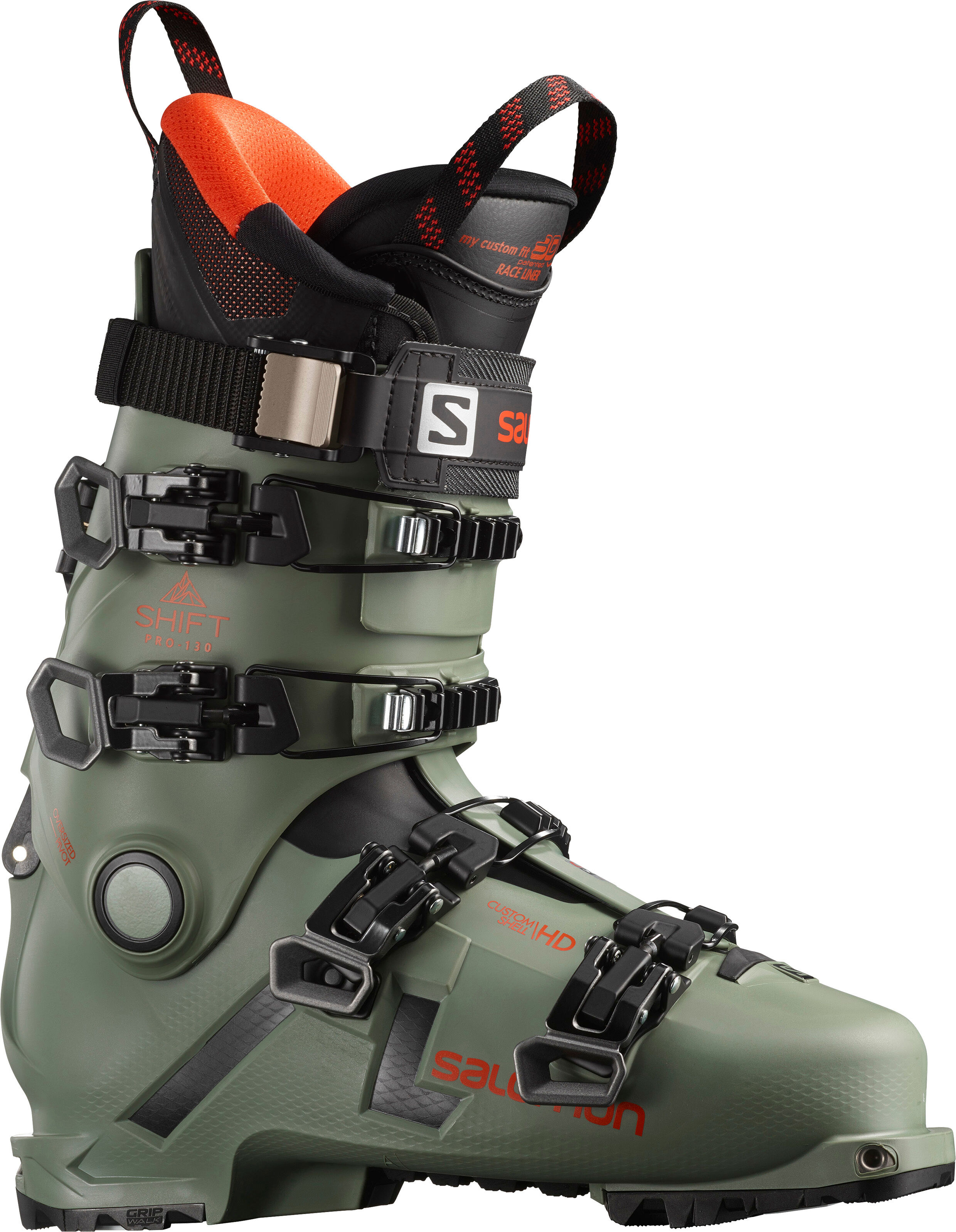 Salomon Shift Pro 130 AT toppturstøvler, herre 21/22 Oil Green / Black/Orange 25/25,5 2021