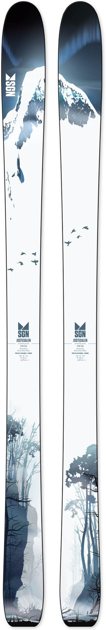 SGN skis Jostedalen Carbon toppturski 21/22  163 cm 2020