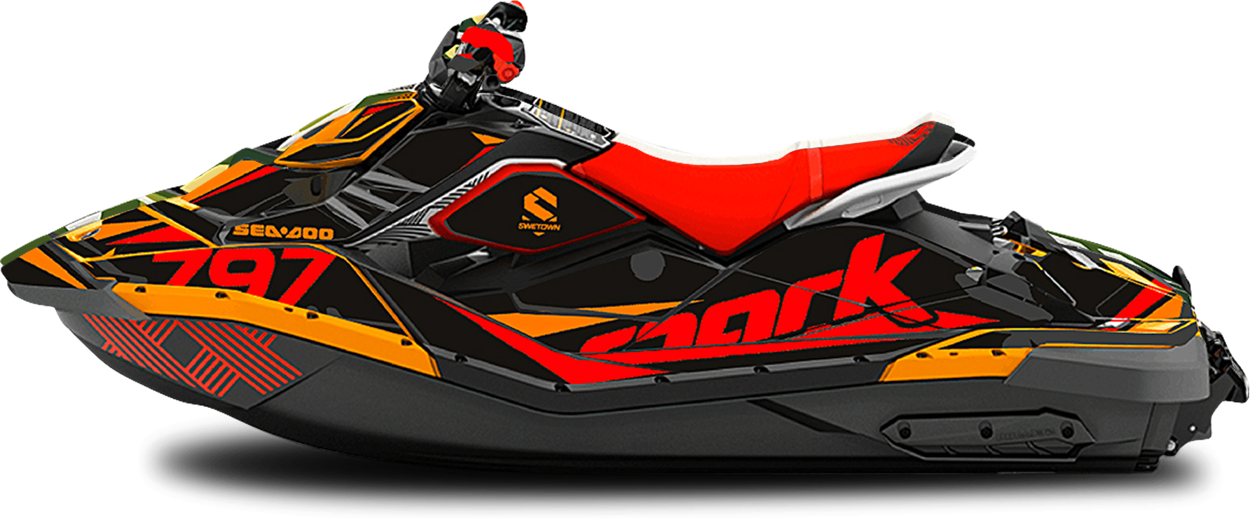 SWETOWN Dekalkit SweTown Sea-Doo Spark 797 Oransje-Rød