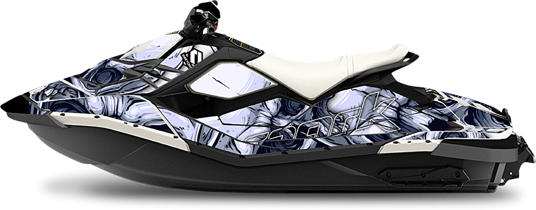 SWETOWN Dekalkit SweTown Sea-Doo Spark Cranio Svart-Hvit