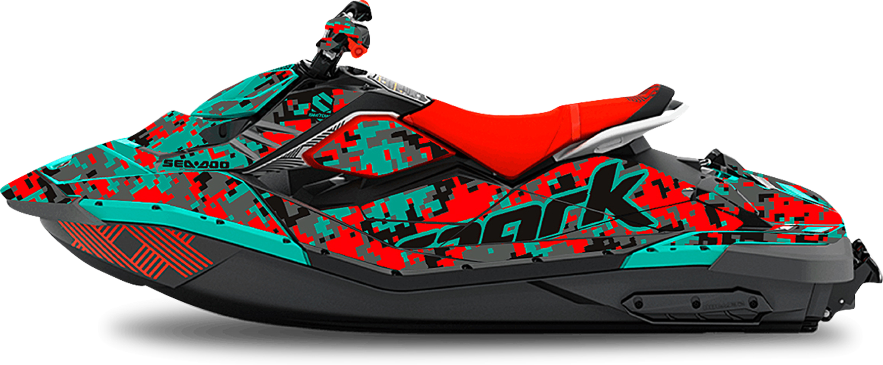 SWETOWN Dekalkit SweTown Sea-Doo Spark Digital Camo Candy-Rød