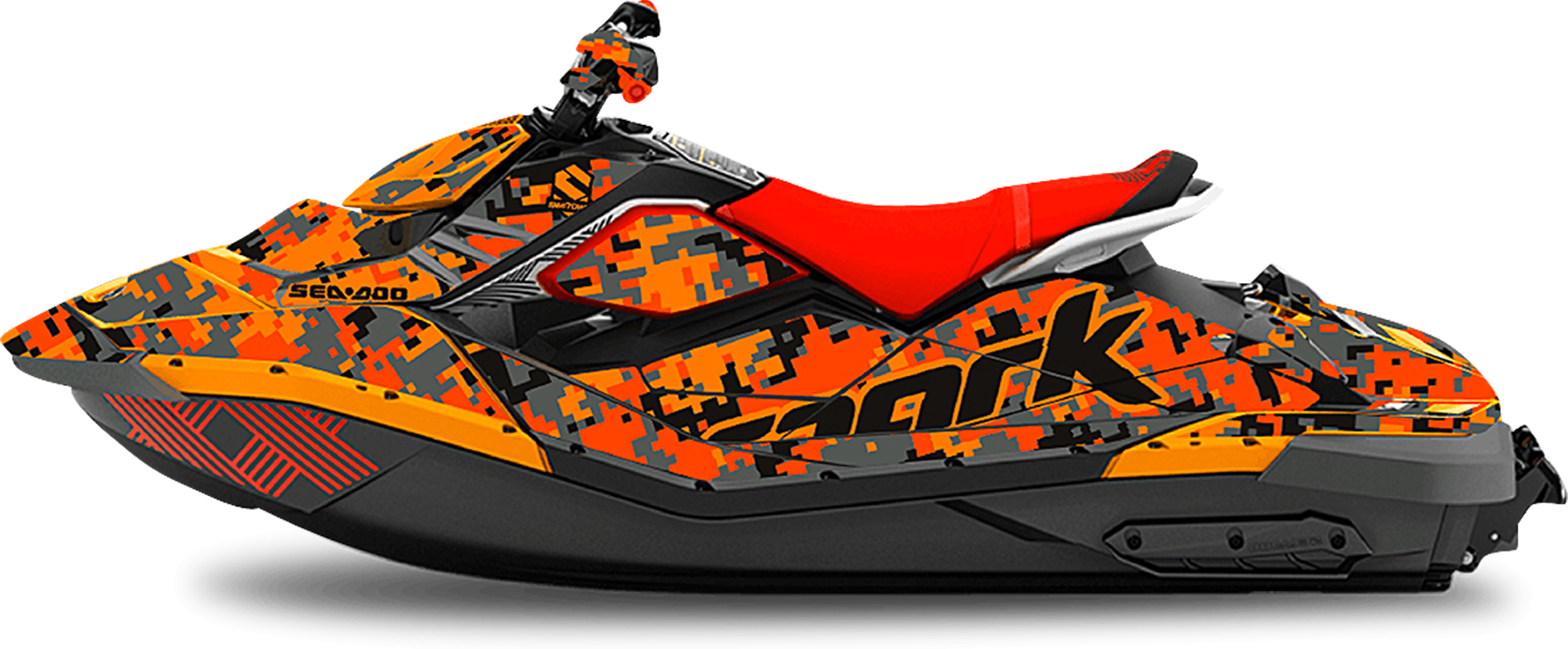 SWETOWN Dekalkit SweTown Sea-Doo Spark Digital Camo Oransje