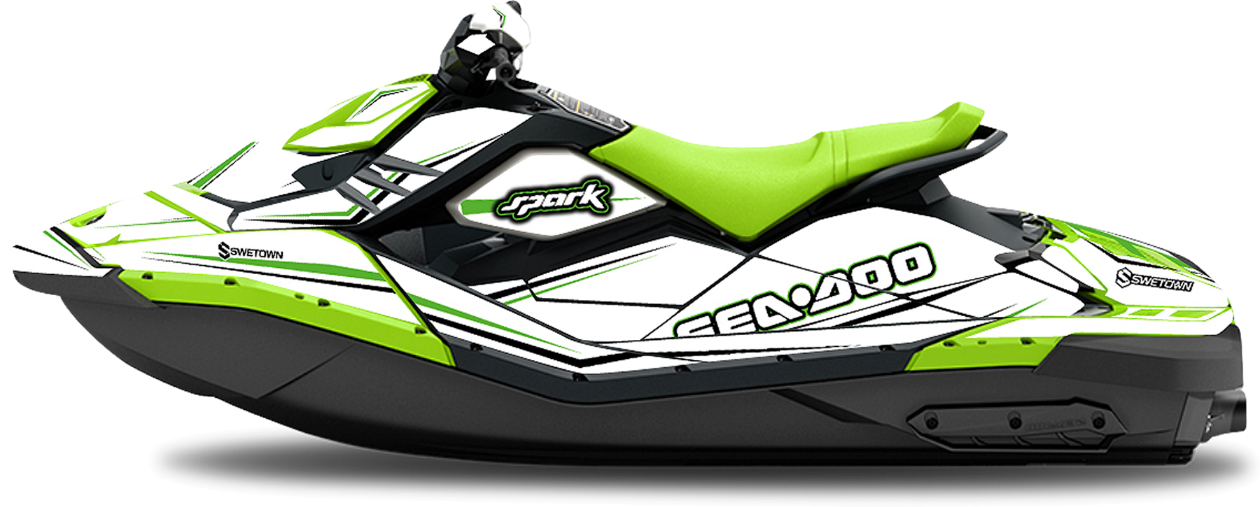 SWETOWN Dekalkit SweTown Sea-Doo Spark Cooker Hvit-Grønn