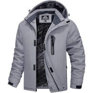MAGCOMSEN Men Winter Jackets Snowboard Warm Thick Waterproof Coats Outdoor Skiing Windproof Jackets Grey,XL