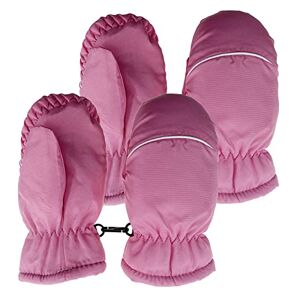 Générique Heated Gloves Quad Waterproof Winter Gloves Outdoor Gloves 2 Pairs Baby Boys Children Warm Girls Mittens Kids Ski Full Gloves Bodybuilding Gloves Men (Pink, One Size)